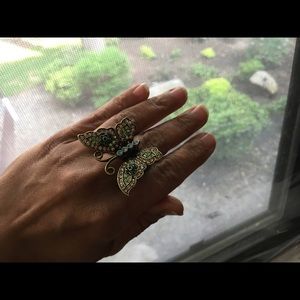 LaVintage Swarovski Butterfly Ring Fits Size 7-7.5